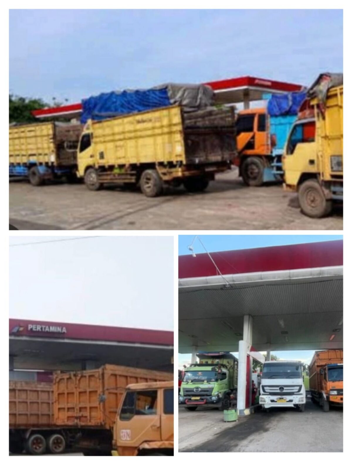 Foto Antrian Kendaraan di SPBU Lampung