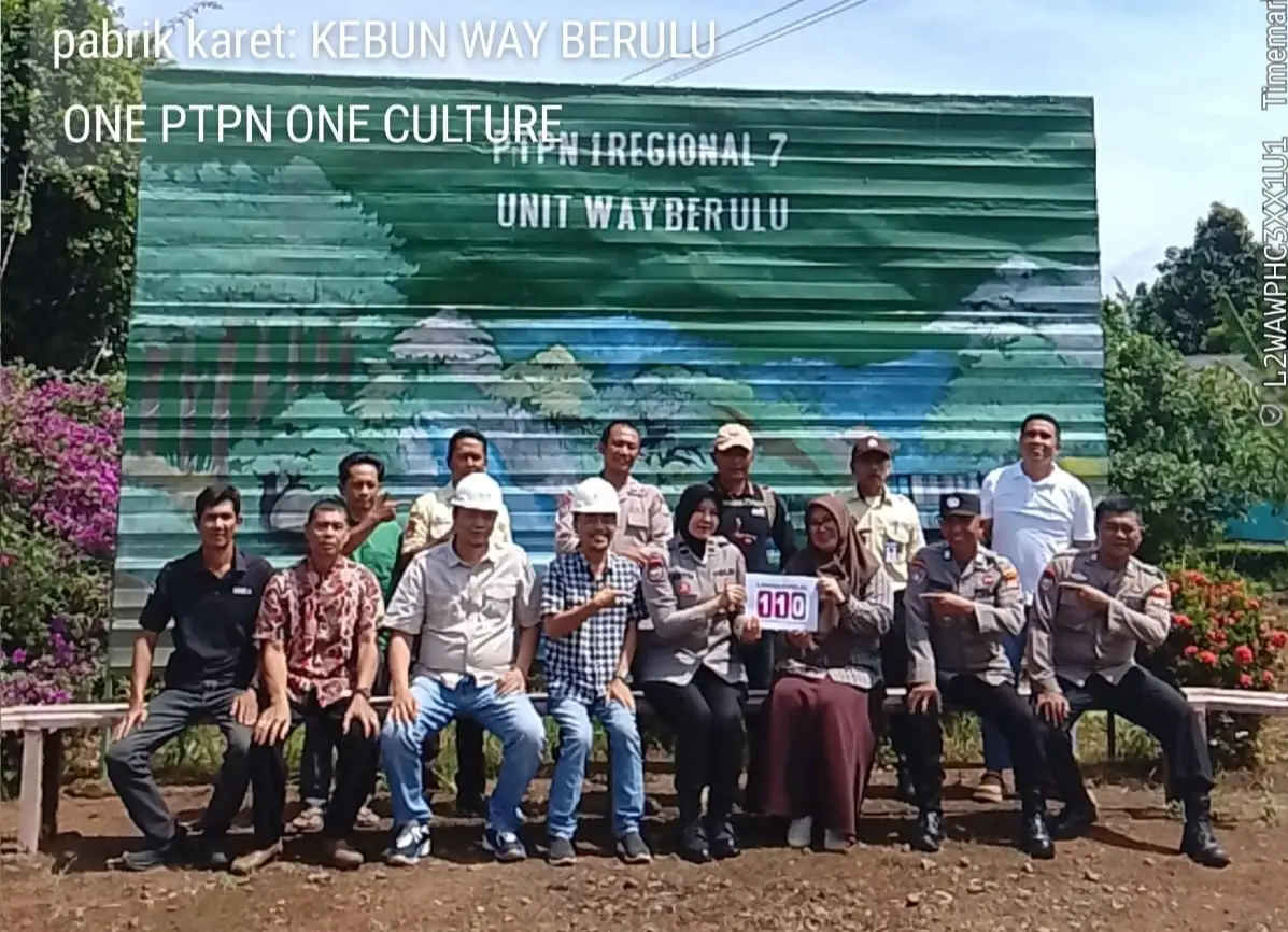 Sinergi Polri dan Perusahaan, Kaur bin Ops (KBO) sat binmas Polres Pesawaran Sosialisasikan Layanan Darurat 110 di PTPN 1 Regional 7 Kebun Way Berulu